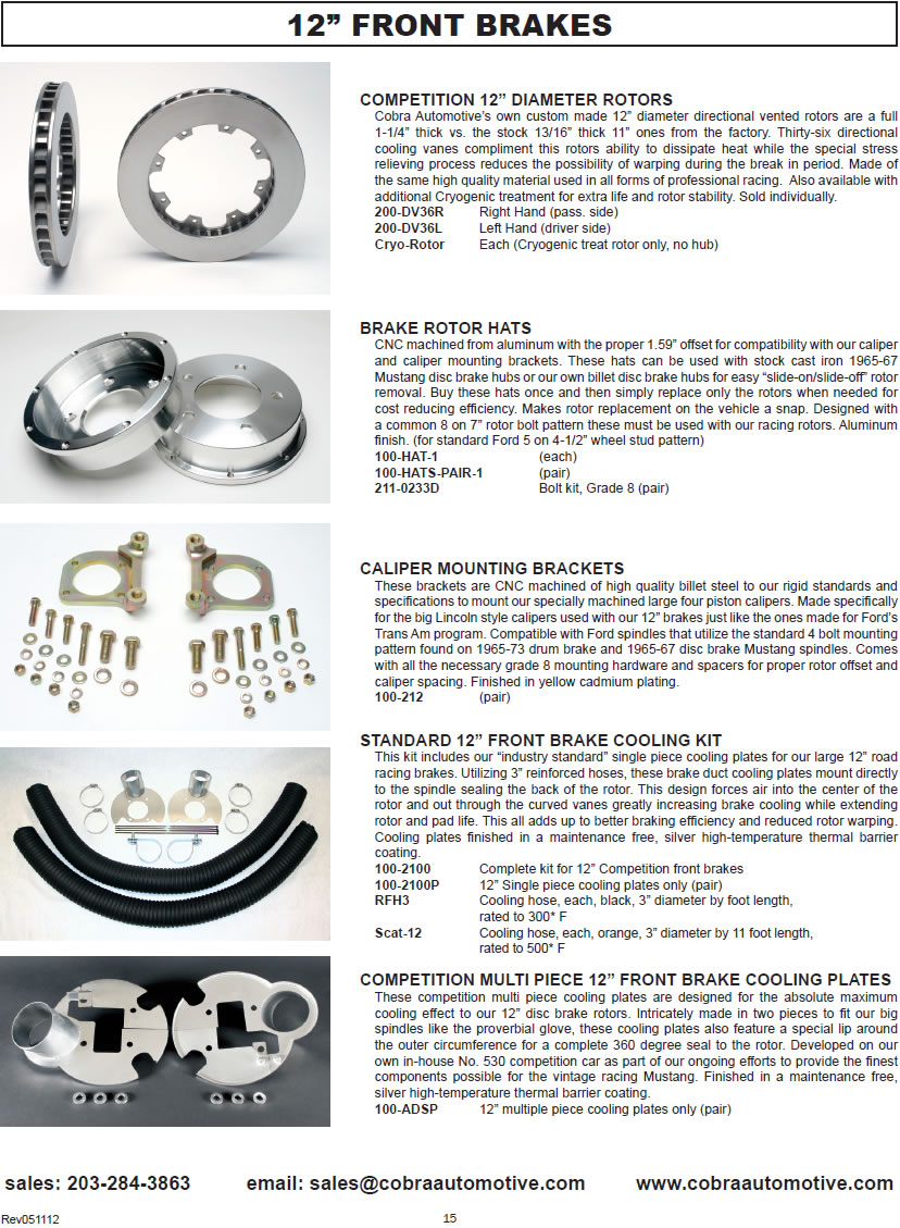 Front Brakes - catalog page 15